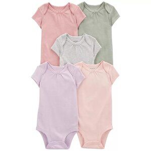 nwt  Carter’s Baby Girl Pastel Colors 5pk 18 Months Short Sleeve Onesies